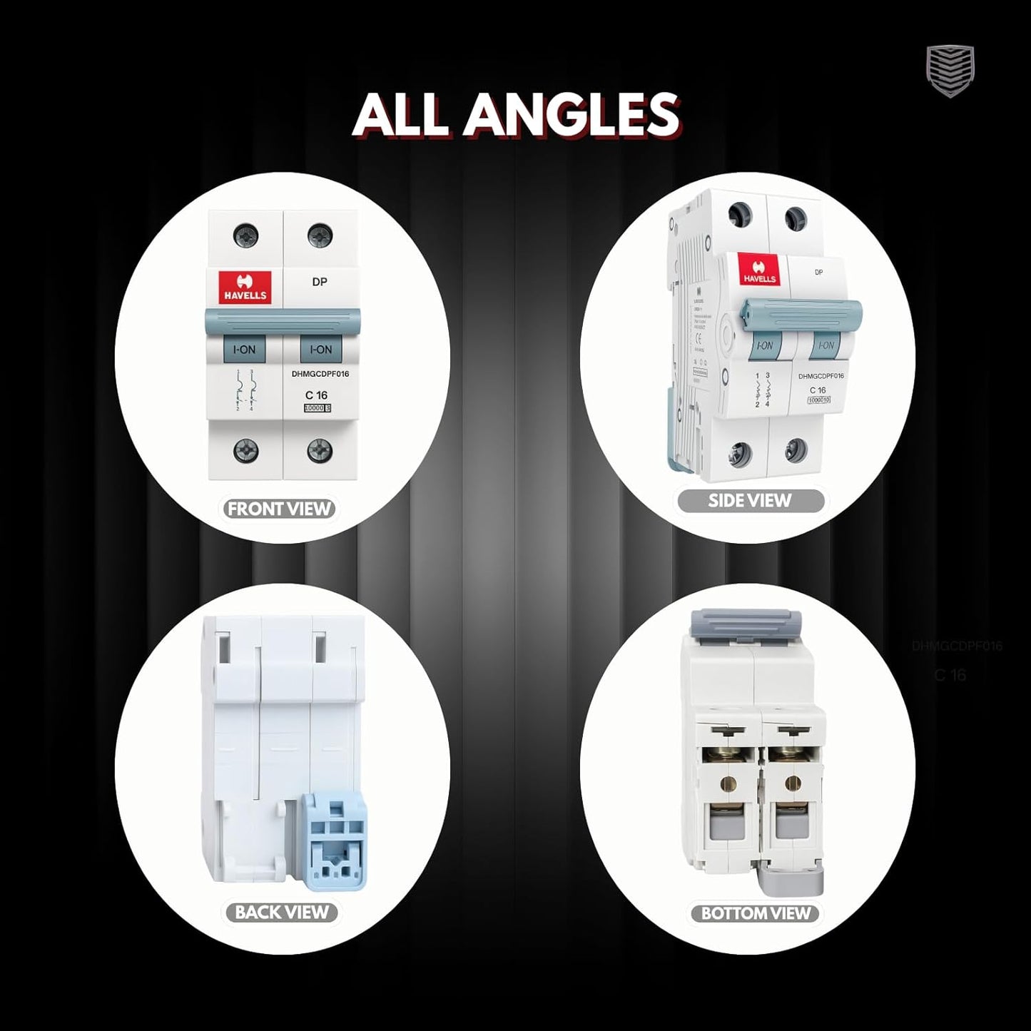 Havells AC MCB C Curve – High Efficiency Circuit Breaker with 13 Plates Arc Chamber | Safety Terminals | Low Power Consumption | Fast Trip Mechanism (16A 240V)