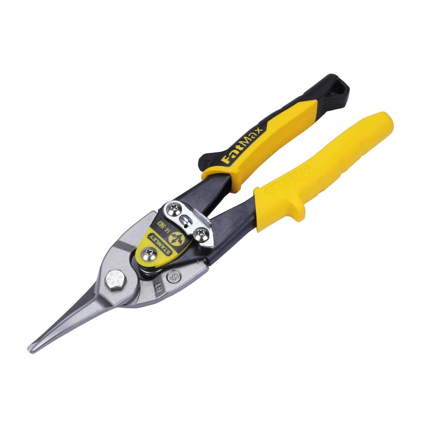 STANLEY 2-14-563 254 mm Aviation Snips Straight Cut Bi-Metal Ideal for Home, DIY & Industrial Use, 1 Year Warranty, YELLOW & BLACK0