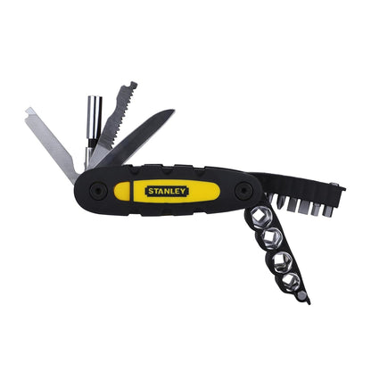 STANLEY STHT0-70695 Folding and Locking 14-in-1 Multi-Tool, Compact & Portable, KIT Contains Knife, Saw, Bottle Opener, File, Holder for Bits & Drive Adaptor for Sockets