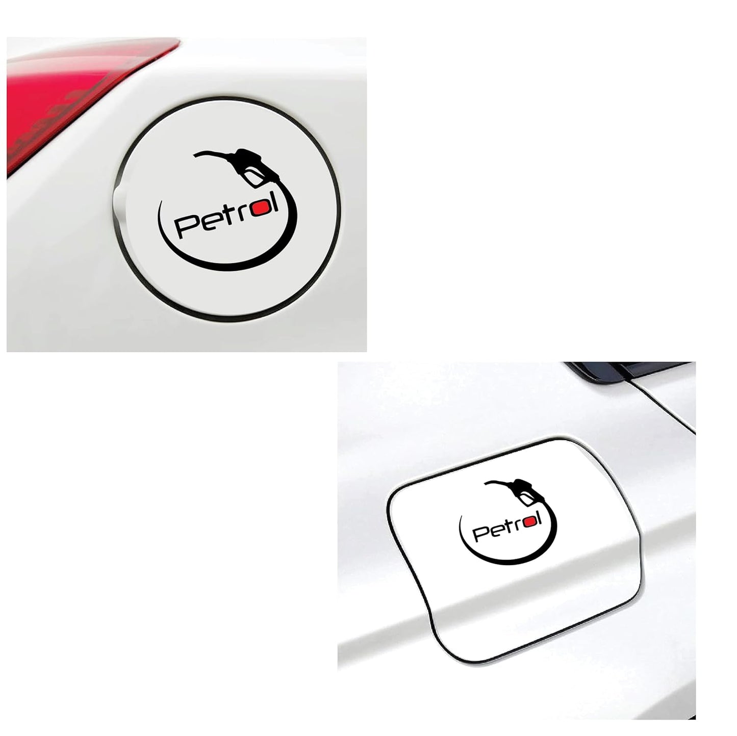 Akshar Arts Bhuwana  Petrol Car Sticker for Fuel Tank Lid Exterior Stickers (Black & Red)