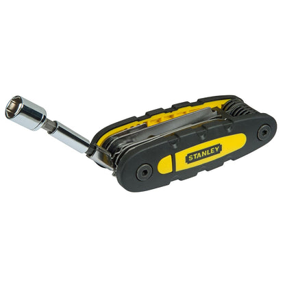 STANLEY STHT0-70695 Folding and Locking 14-in-1 Multi-Tool, Compact & Portable, KIT Contains Knife, Saw, Bottle Opener, File, Holder for Bits & Drive Adaptor for Sockets