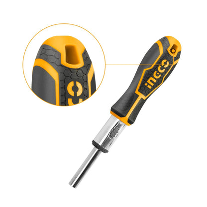 INGCO HKSDB0248 24 Pcs Screwdriver Set, 16 Pcs 6.35X25mm Screwdriver Bit, INGCO Style Ratchet Handle, High Auality Cr.V Material, Heavy duty, High Torque Resistance Screwdriver Set (1 Set)