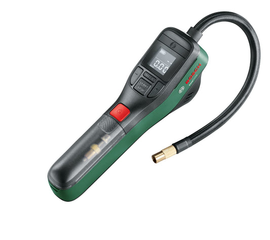 Bosch Easy Pump Cordless Bike Tyre Inflator, Portable Electric Air Pump, 3.0 Ah Battery, 3.6 Volt, Autostop Function, Digital Display & LED Light, USB-C Rechargeable, 0.43 kg