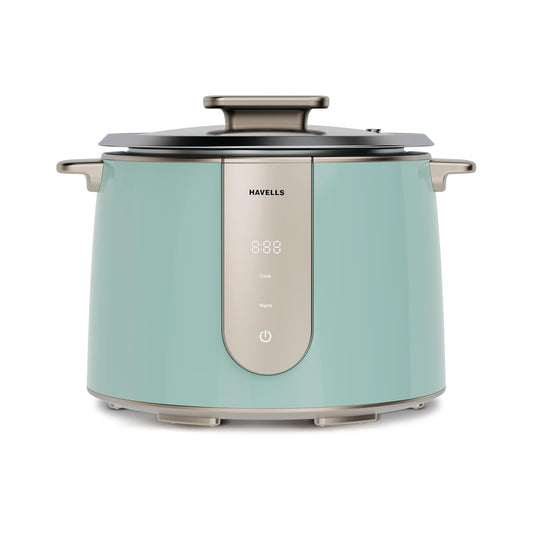 Havells CRAFT Rice Cooker | Live Cooking Timer| Intuitive Touch Control | 6 hour Keep Warm Mode| 1.8 L Capacity | Triple Safety Protection | Food Grade Bowl | Energy Efficient Operation (Blue & Gold)