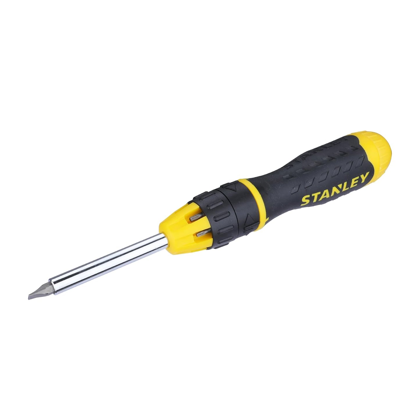 STANLEY STHT68010-8 Magnetic Holder Ratcheting Screwdriver with 10 Bits, 3-Position Audible Ratcheting Mechanism,Comes with Patented Bit Storage System, Ideal for Machines, Cars & General Repair Tasks