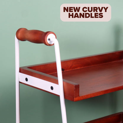 Udaipur Handicrafts Shelf Rack,(26.6D x 45.7W x 45.7H Cm) Handcrafted Organizer with Drawer| Multi-Purpose| Kitchen Rack Countertop| Wooden Spice Rack| Wooden Kitchen Organizer