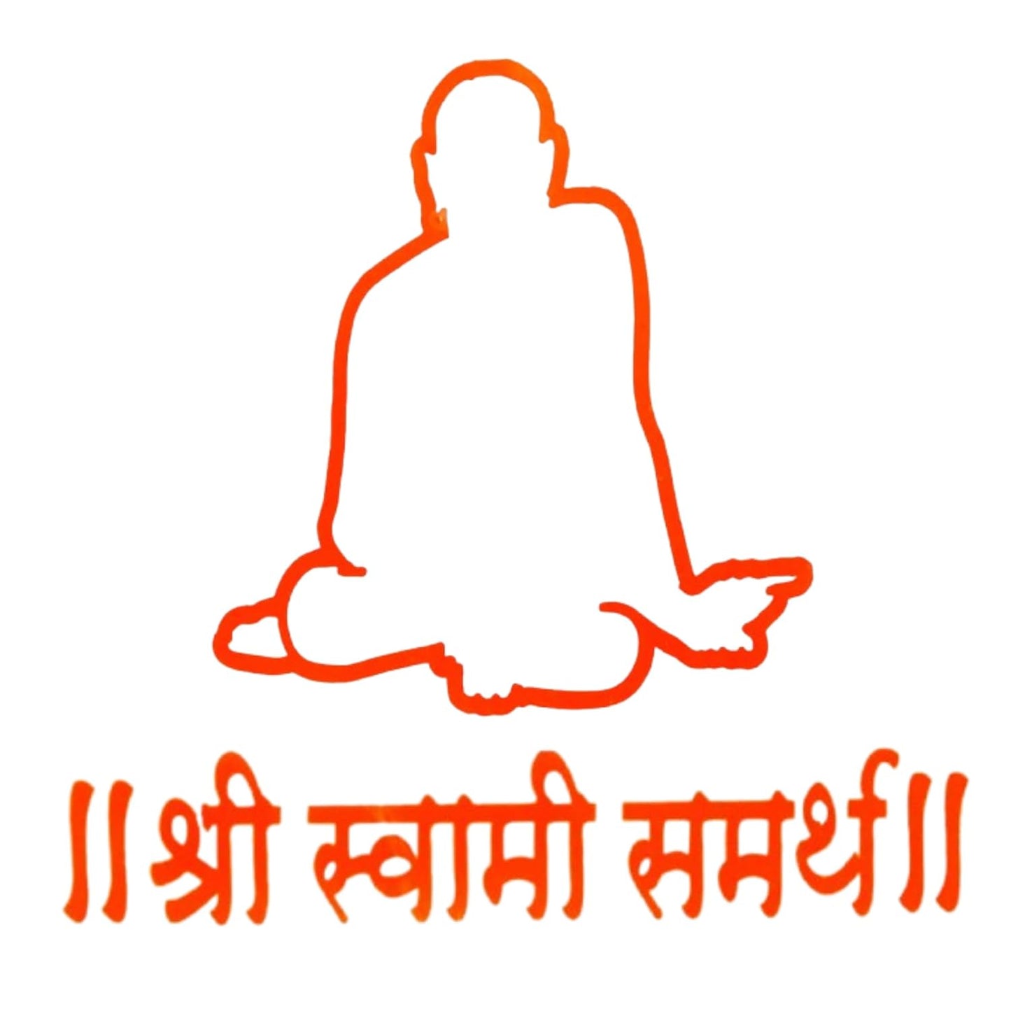 Akshar Arts Bhuwana Shree Swami Samarth Sticker Decal for All Bikes and Car Home (Orange')