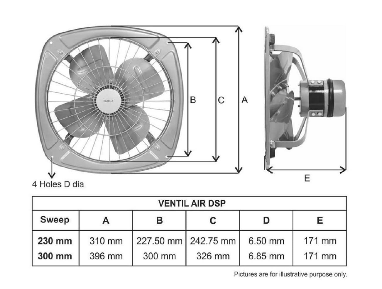 Havells Ventil Air DSP 230mm Exhaust Fan| Cut Out Size: Ø9.5| Watt: 40| RPM: 1350| Air Delivery: 510| Suitable for Kitchen, Bathroom, and Office| Warranty: 2 Years (Choco Brown) (Pack of 2)