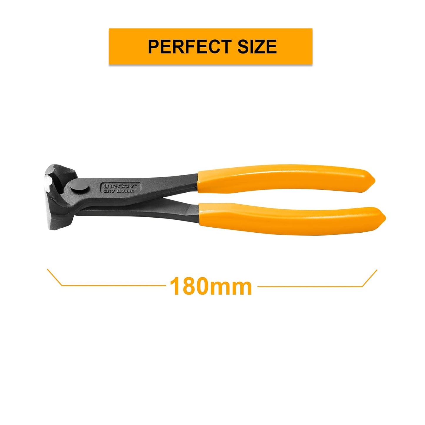 Ingco End Cutting Plier, Cr-V, 7"(180Mm), For Removing Nails And Screws, For Cutting And Bend The Wire, Multicolor