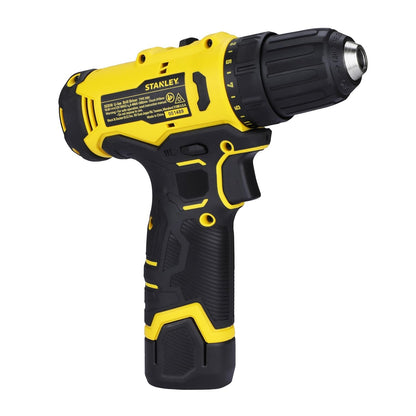 STANLEY SCD10D1-IN Brushed Cordless Drill Driver-Professional Grade, 12V, 1500 RPM, 30 Nm, 10 mm Chuck, 1.3 kg, 1x2Ah Battery & 1.5A SC101 Charger, Battery Charge Status LED Indicator, 1 Year Warranty