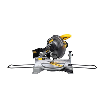 DEWALT DW714-IN 10"(254 mm) Corded Compound Mitre Saw With 80T TCT Alu. Blade, 1650W Univ. Motor, 4600 RPM, Max. Cross-cut Capacity 90 Deg.: 130 mm, Ideal For Cutting Wood & Tiles, Horizontal D-Handle