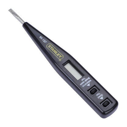 STANLEY 66-137 Digital Detection Screwdriver, Voltage Tester, 12V - 220V AC/DC Live Objects Through LED Display, CE Certification by European Commission, Rapid Induction Voltage Testing, Black