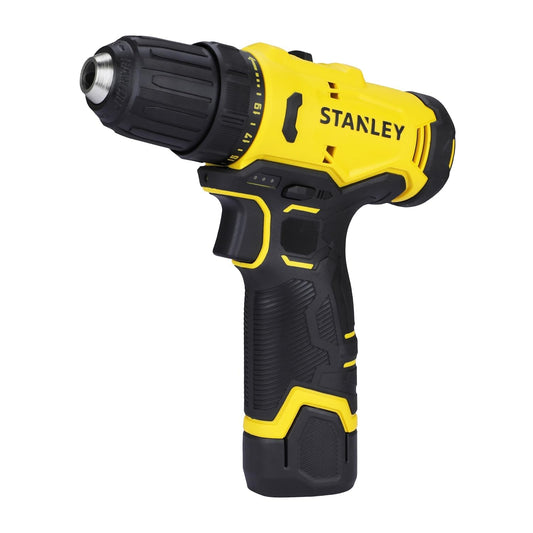 STANLEY SCD10D1-IN Brushed Cordless Drill Driver-Professional Grade, 12V, 1500 RPM, 30 Nm, 10 mm Chuck, 1.3 kg, 1x2Ah Battery & 1.5A SC101 Charger, Battery Charge Status LED Indicator, 1 Year Warranty