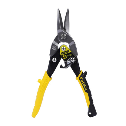 STANLEY 2-14-563 254 mm Aviation Snips Straight Cut Bi-Metal Ideal for Home, DIY & Industrial Use, 1 Year Warranty, YELLOW & BLACK0