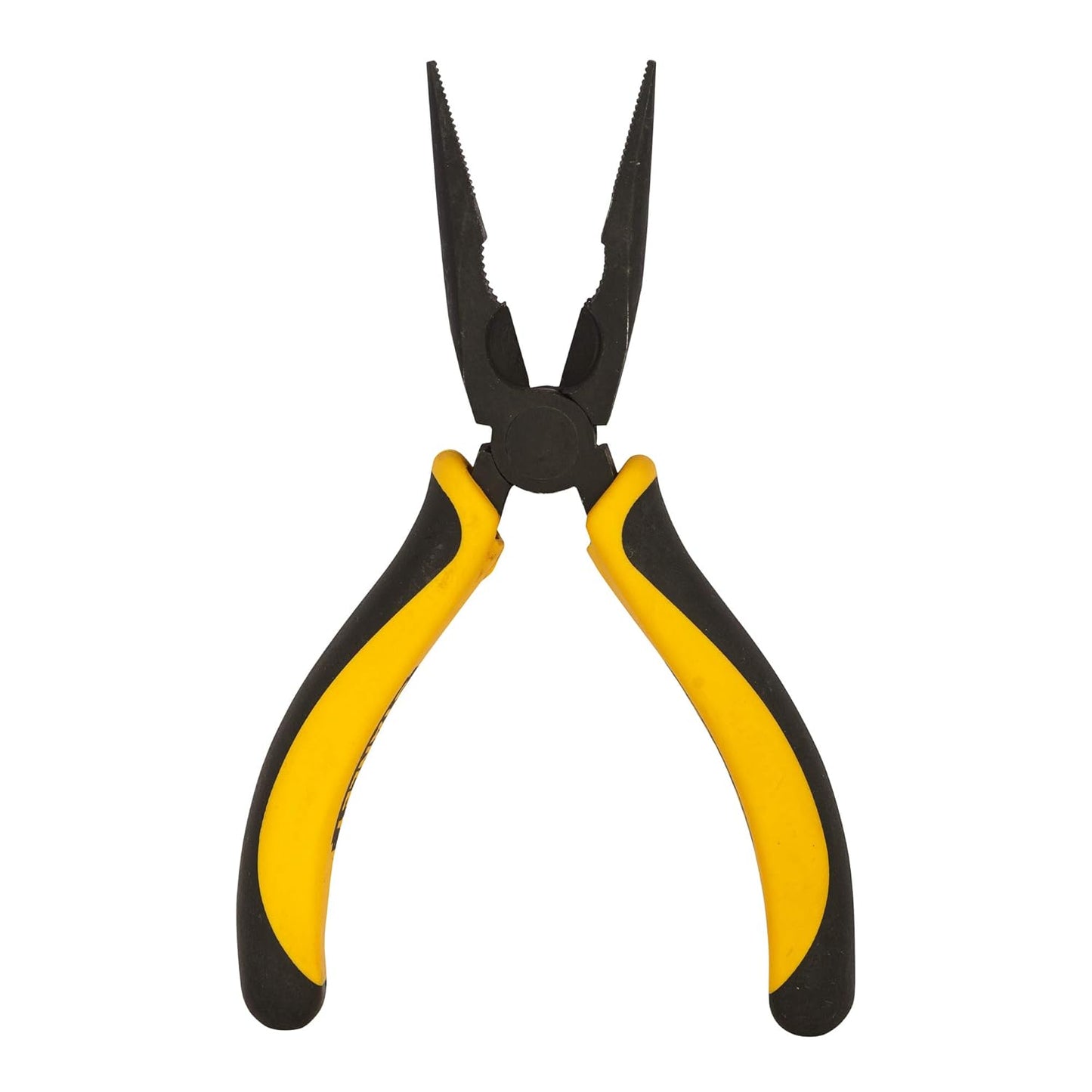 STANLEY 70-483 6'' Sturdy Steel Long Nose Plier Double Color Sleeve, Ergonomically Designed Dynagrip Handle with Finger Guards, Fully Heat Treated Forged Carbon Steel Jaws, Used to Cut Small Wires
