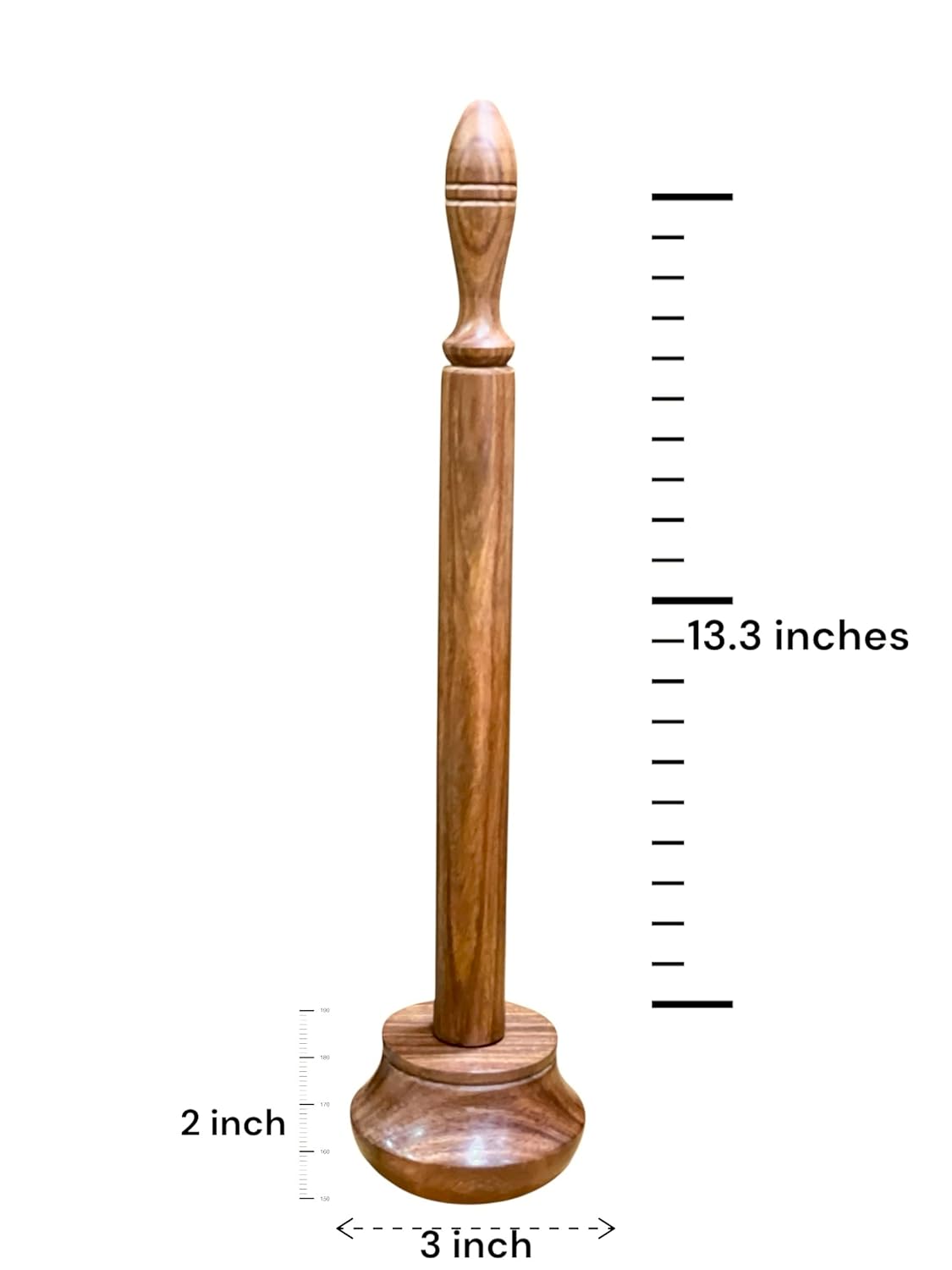 Udaipur Handicrafts| Dal Ghotni | Pappugutthi | Sheesham Wood Madhani | Parrupu Mathu | Ravi | 13.3 in Height | 3 x 2 inch Masher Size | Brown Color