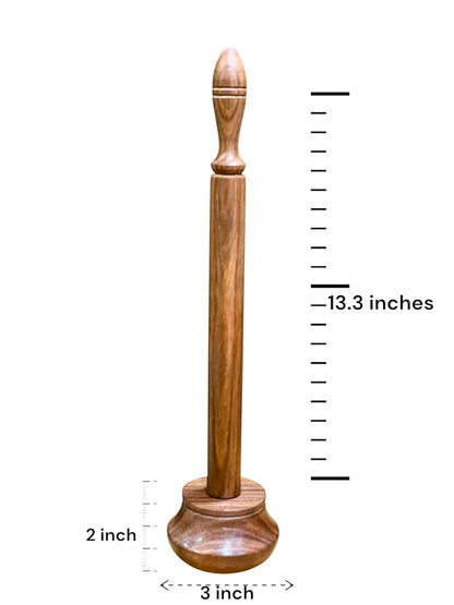 Udaipur Handicrafts| Dal Ghotni | Pappugutthi | Sheesham Wood Madhani | Parrupu Mathu | Ravi | 13.3 in Height | 3 x 2 inch Masher Size | Brown Color