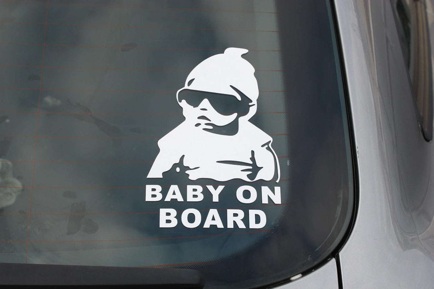 Akshar Arts Bhuwana Car Decorative Stickers – Waterproof & Fade-Proof Sporty Stripe Design for Bonnet, Roof, Doors, and Sides | Easy to Apply Vinyl Wrap (Baby on Board Car Sticker White)