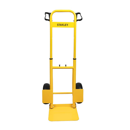 STANLEY SXWT-FT520 Steel Folding Handtruck,120kg Load Capacity,Ergonomic Handle with Knuckle Protection,10" Large Pneumatic Wheels,Foldable Base Plate,Open Dimn: 52x48x113 cm,Folded Dimn: 28x48x80 cm
