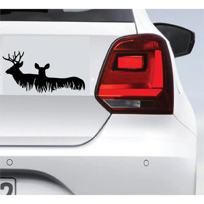 Akshar Arts Bhuwana  Animal Deer Car Sticker and Other Vehicle 19 נ9 CM Black