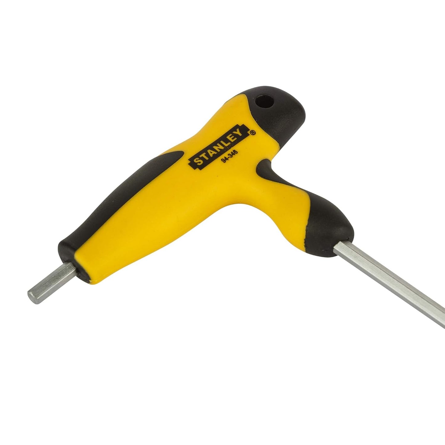 STANLEY 94-346 4.0mm Metric 2 Way T Handle Hex Key (Silver and Yellow)