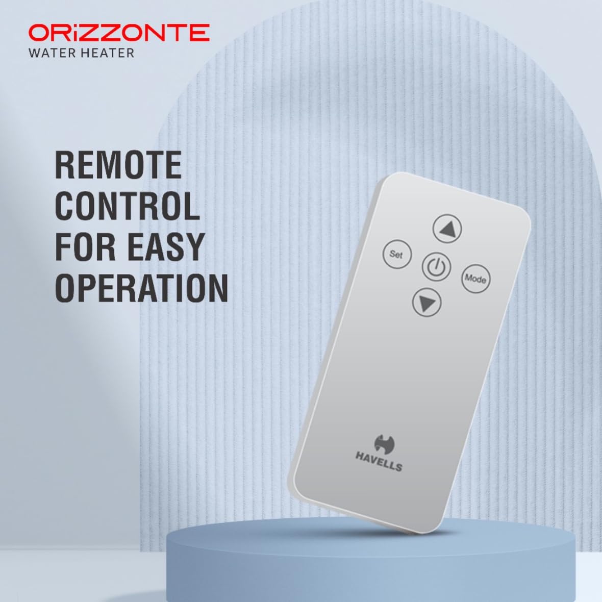Havells Orizzonte 25 Litre Storage Water Heater(Geyser)| Anti Rust Tank| Remote Controlled| Digital display| With Shock Safe Plug | Warranty: 7 Year on Tank| Free Installation & Flexi Pipe (White)