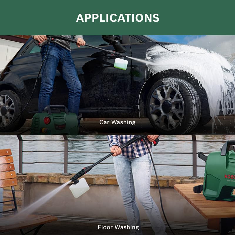 BOSCH High Pressure Foam Nozzle, 450 ml Capacity, Broad Fan Jet, Connects Easily to the Lance, Easy storage Cleaning Tool, Accessory for Aquatak pressure washers, 0.17 Kg