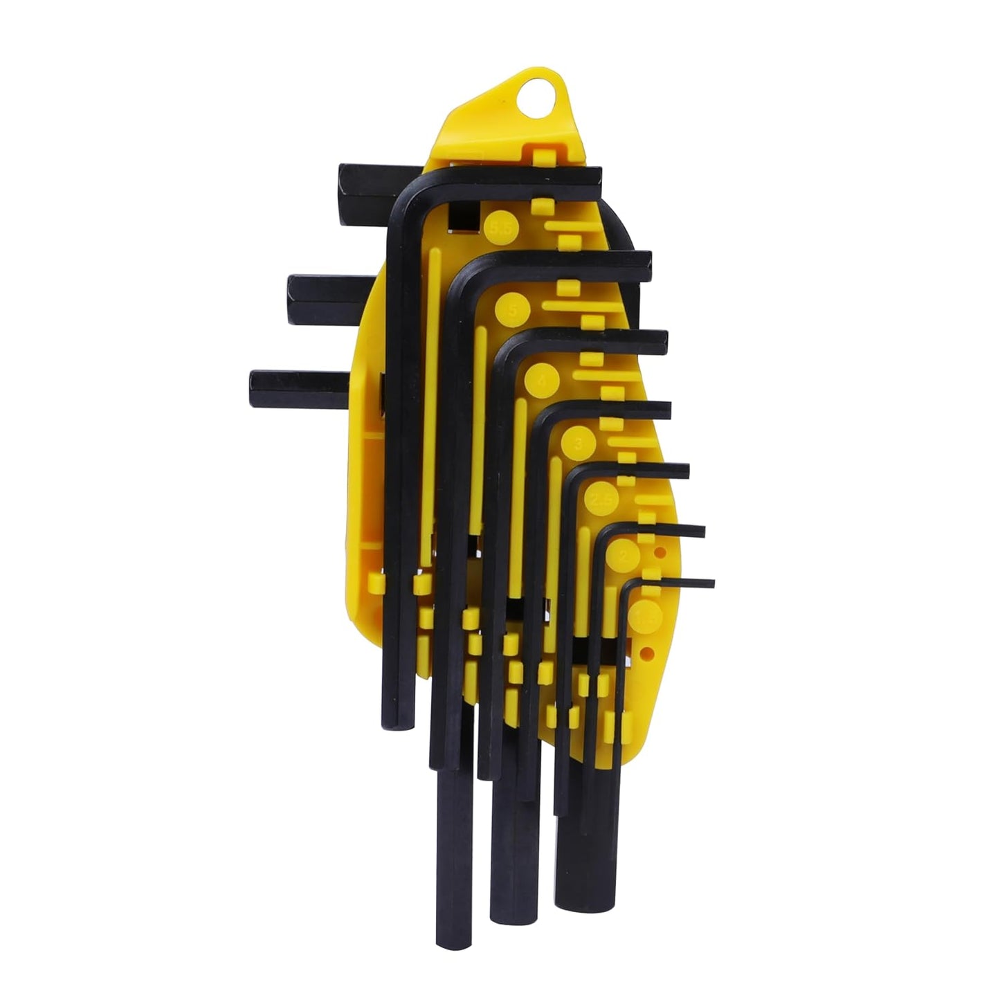 STANLEY 69-253 Metric Hex Key Set (10-Pieces), 1.5mm to 10mm, ANSI Certified, Made From S2 Steel, Clear Size Marking, Folding Plastic Carry Case, Anti-Corrosion Treatment, Black & Yellow