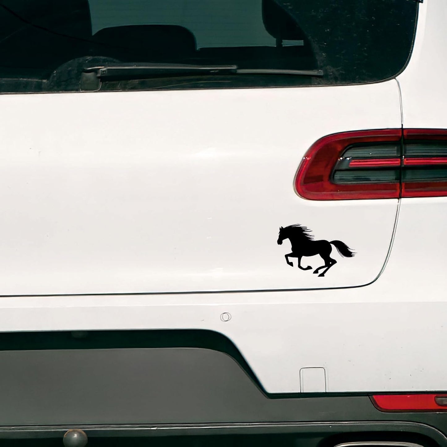 Akshar Arts Bhuwana Pack of 2 Horse Vinyl Self-Adhesive Waterproof Exterior Car Sticker for Vehicle Surface Black (3.9inchX6inch)_714