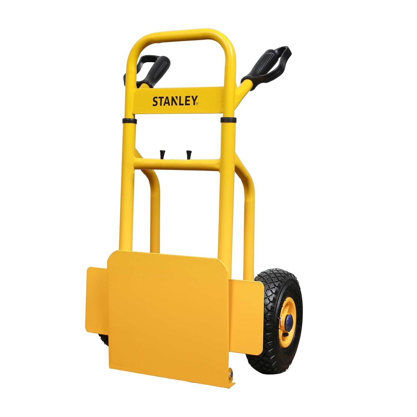 STANLEY SXWT-FT520 Steel Folding Handtruck,120kg Load Capacity,Ergonomic Handle with Knuckle Protection,10" Large Pneumatic Wheels,Foldable Base Plate,Open Dimn: 52x48x113 cm,Folded Dimn: 28x48x80 cm