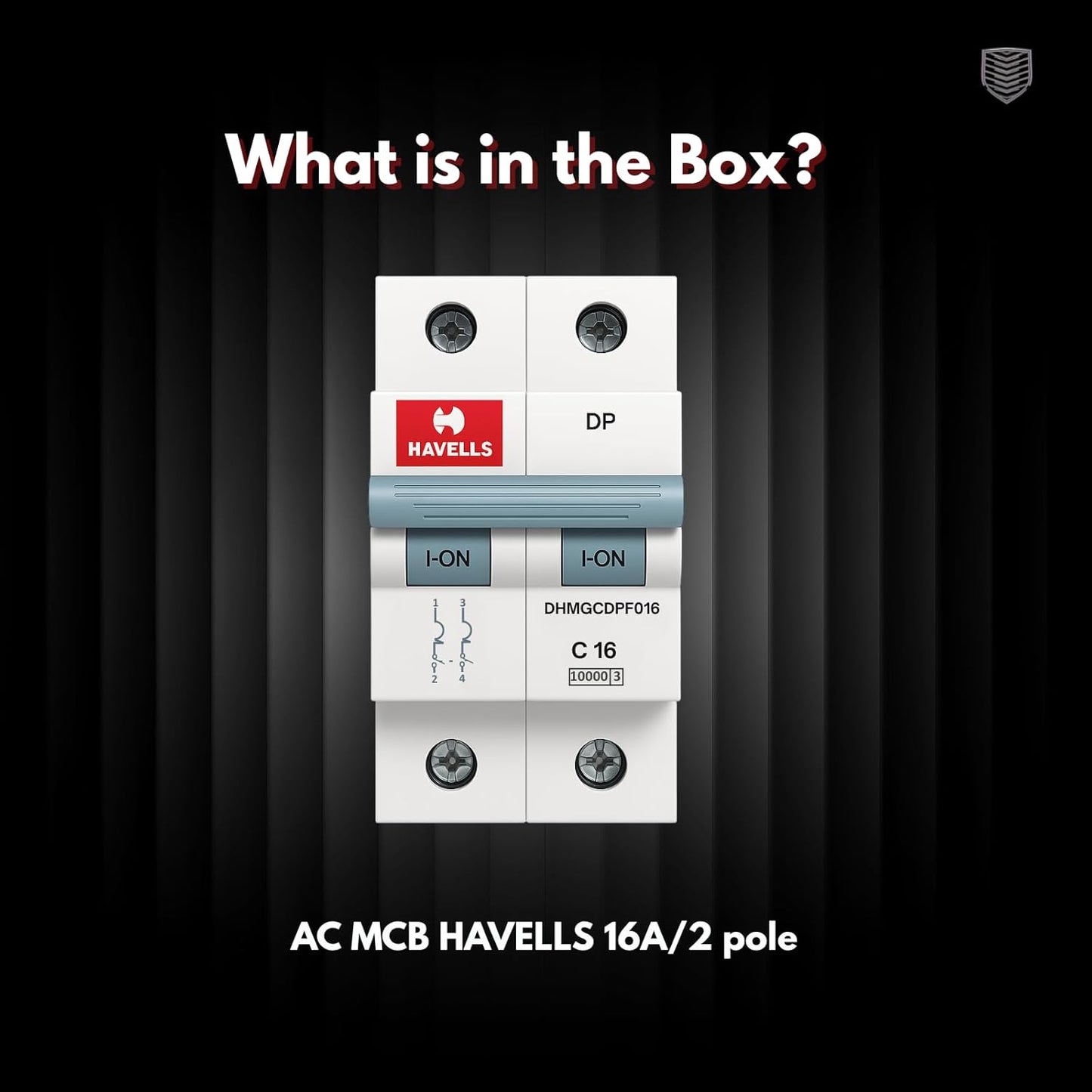 Havells AC MCB C Curve – High Efficiency Circuit Breaker with 13 Plates Arc Chamber | Safety Terminals | Low Power Consumption | Fast Trip Mechanism (16A 240V)