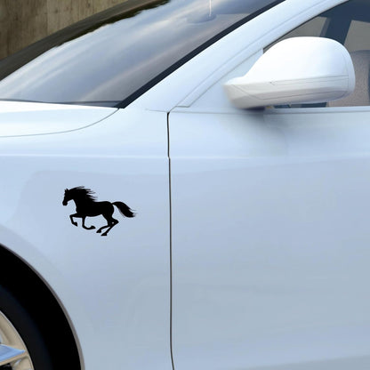 Akshar Arts Bhuwana Pack of 2 Horse Vinyl Self-Adhesive Waterproof Exterior Car Sticker for Vehicle Surface Black (3.9inchX6inch)_714