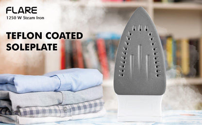 Havells Plastic Flare 1250 Watts Steam Iron With Vertical & Horizontal Ironing | Teflon Coated Sole Plate| Powerful Mist Spray With 3 Functions| 360° Swivel Cord|2 Years Manufacturer Warranty (Purple)