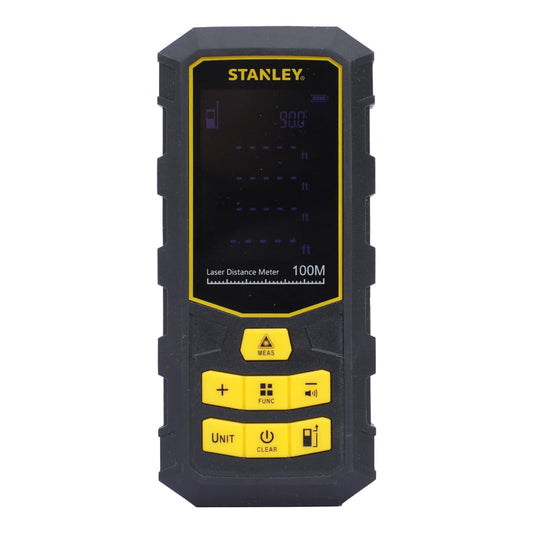 STANLEY STHT77803-A Professional Black Laser Distance Meter - 100 M, ±2.0mm Accuracy, Comes with 3 * 1.5V AAA Batteries, IP40 Dust & Water-Splash Rating, Ideal for Area & Volume Measurement