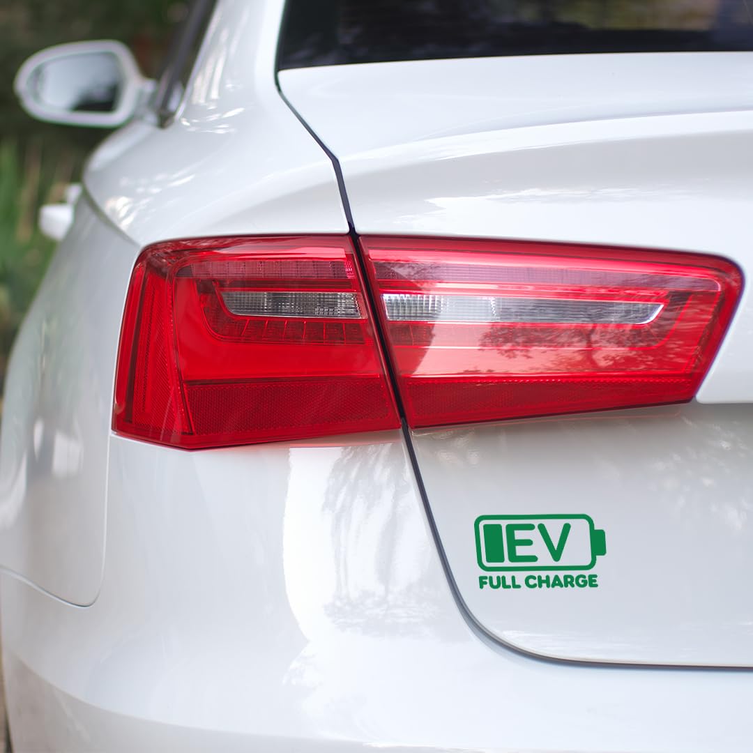 Akshar Arts Bhuwana EV Symbol Sticker for Electric Car Windows, Sides, and Rear Glass Decals (Green)