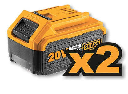 Ingco 20V Lithium-Ion Rotary Hammer Drill CRHLI202287 With Auxiliary Handle, 4Ah Battery & Drill Bits,Black