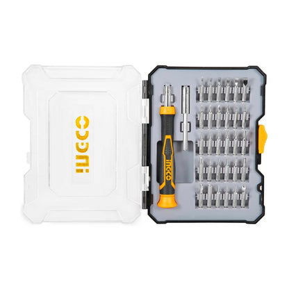 INGCO 32Pcs Precision Screwdriver Set With Case, Electronics Screwdriver With 30 Bits for DIY, Phone, Computer, Laptop, PC, Table, White
