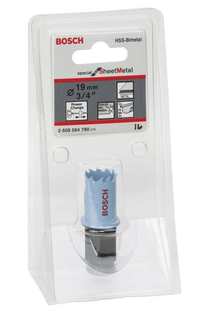 Bosch Professional Sheet Metal Holesaw (Bim Holesaws With 8% Cobalt Alloy) 19 Mm, 3/4", Pack Of 1