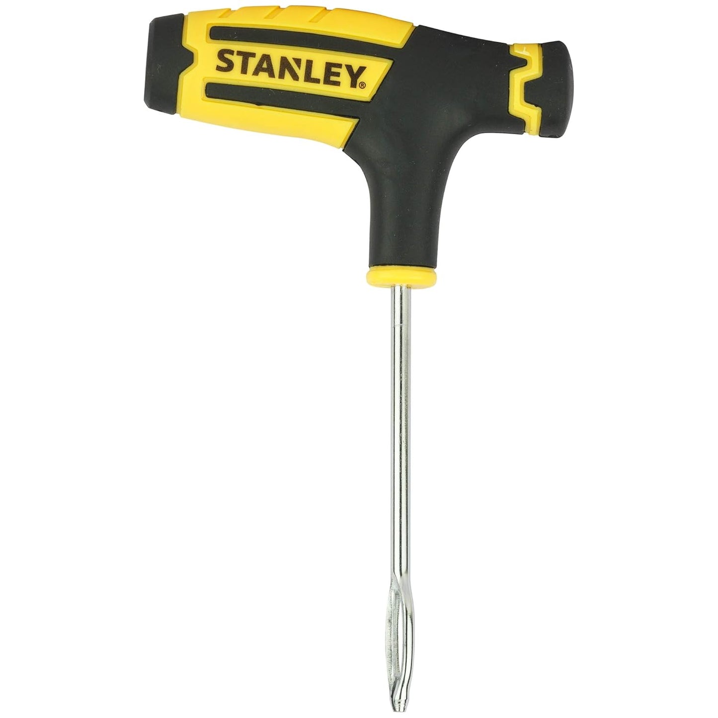 STANLEY STHT80891-0 Flat Tubeless Tyre Repair Kit for Cars and Bikes, Easily Fix Punctures WITHOUT Removing Tire from Rim, Comes with Reamer & Plugger Tool and 5 Plugs, Yellow and Black