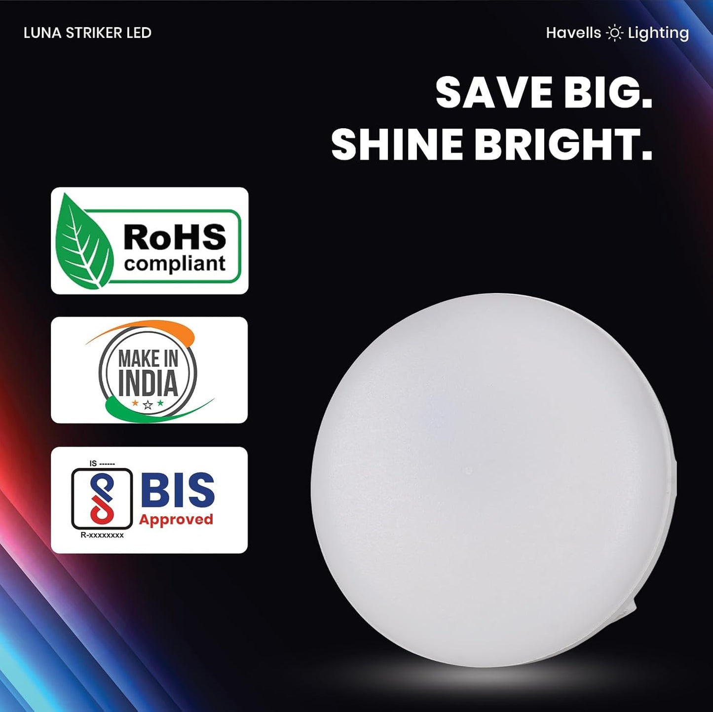 Havells Luna Striker Led 5W 4000K,Led-Spotlights,Energy Efficient,Long Life of 25000 Burning Hours,Pc Housing with DOB Design to Fit in Small Spaces,Pc Housing with DOB Design,Natural Daylight(4000K)