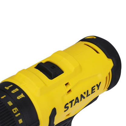 STANLEY SCH10D1-IN(12V) Brushed Cordless Hammer Drill Driver, 1x2Ah Battery & 1.5A Charger,LED Light,Variable Speed Trigger Switch,Forward/Reverse Button,10mm Chuck,Clutch Setting 20+1,1 Year Warranty