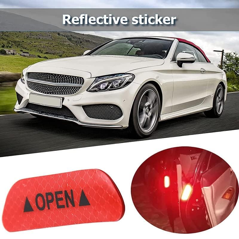 Akshar Arts BhuwanaCar Door Reflective Open Warning Safety Sticker(Red),Plastic,Self-Adhesive,9.5x2.5x0.2cms