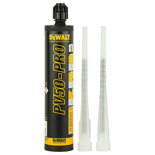 DEWALT DFC1310150 PV50-Pro 345 ml Adhesive Cartridge, Designed For Use on Concrete & Masonry, ETA Approved for M8 to M24 Threaded Rods