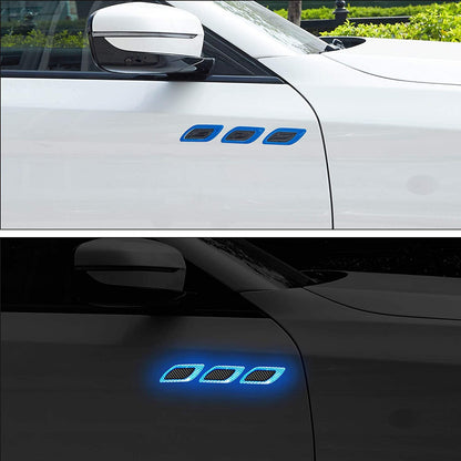Akshar Arts Bhuwana 3D Strong Reflective Stripe Stickers for Car Fender Hood Bumper High-Intensity Night Visibility Reflective Decal Safety Warning Universal Anti-Scratch Reflective Stickers for Car (Blue)