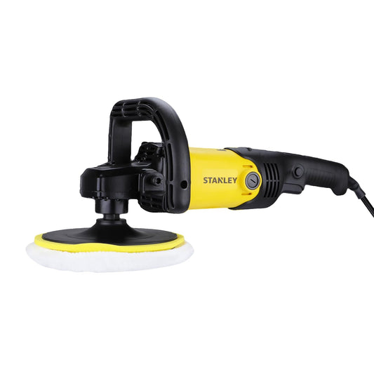 STANLEY SP137 1300W 180mm Polisher with High Rotation Speed, Ideal for Delicate Polishing, Buffing, Waxing & Glazing Applications, 1 Year Warranty, YELLOW & BLACK
