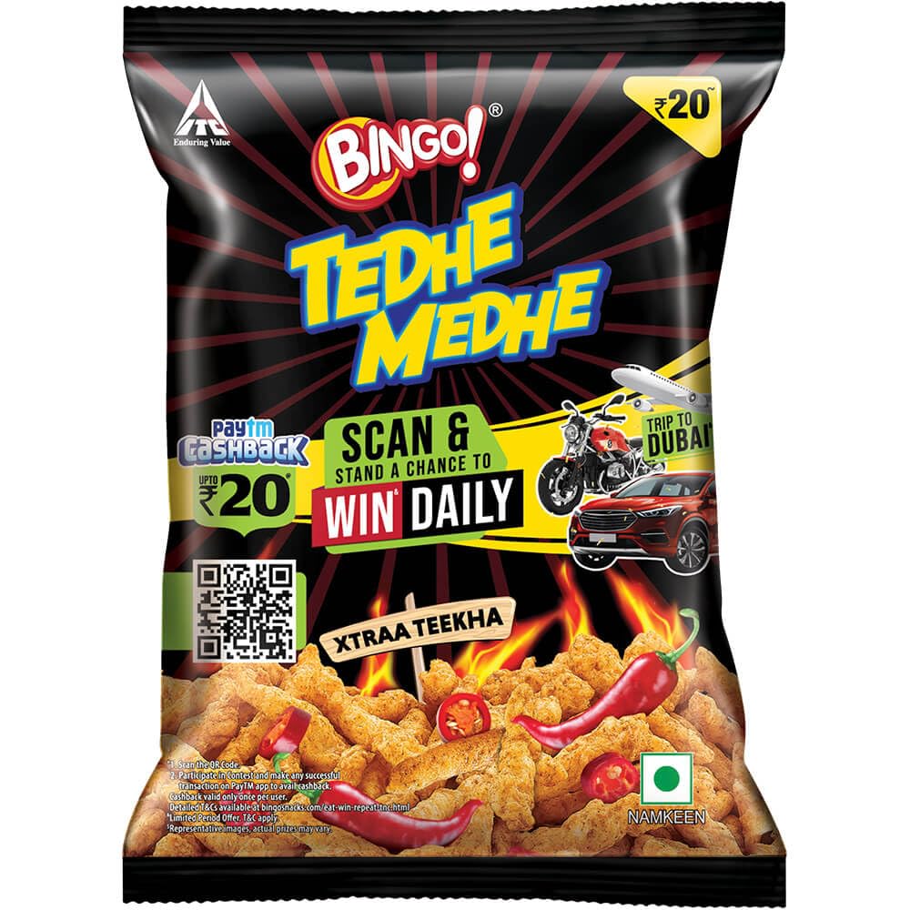 Bingo! Tedhe Medhe Xtraa Teekha, 80g/75g (weight may vary)