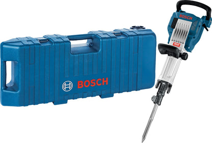 Bosch GSH 16-30 Heavy Duty Corded Electric Demolition Breaker with Hex,1,750W,300 BPM,41J,16.9 Kg,Vibration Control + 1 Pointed Hex Chisel,30 Mm Hex Shank,& Carrying Case,1 Year Warranty,Multicolour
