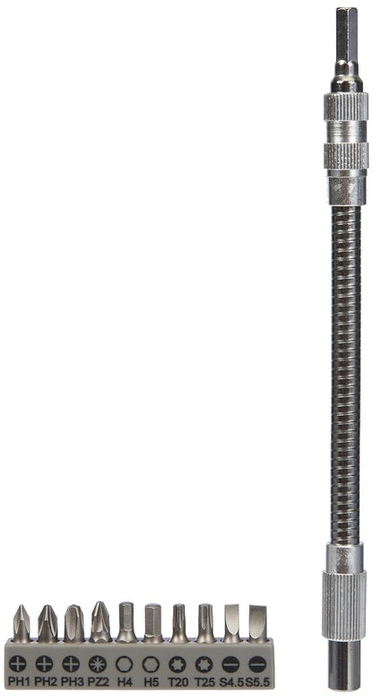 Bosch Professional 11-piece screwdriver bit set with metal flexible extension (200mm)