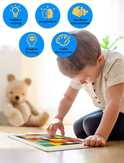 Udaipur HandiCrafts Blocks Puzzles for Kids Adults, Wood Intelligence Kids Toys for 2-5 Years Boy, Wooden Puzzles Brain Teasers Toy Educational Gift for 7-10 Years