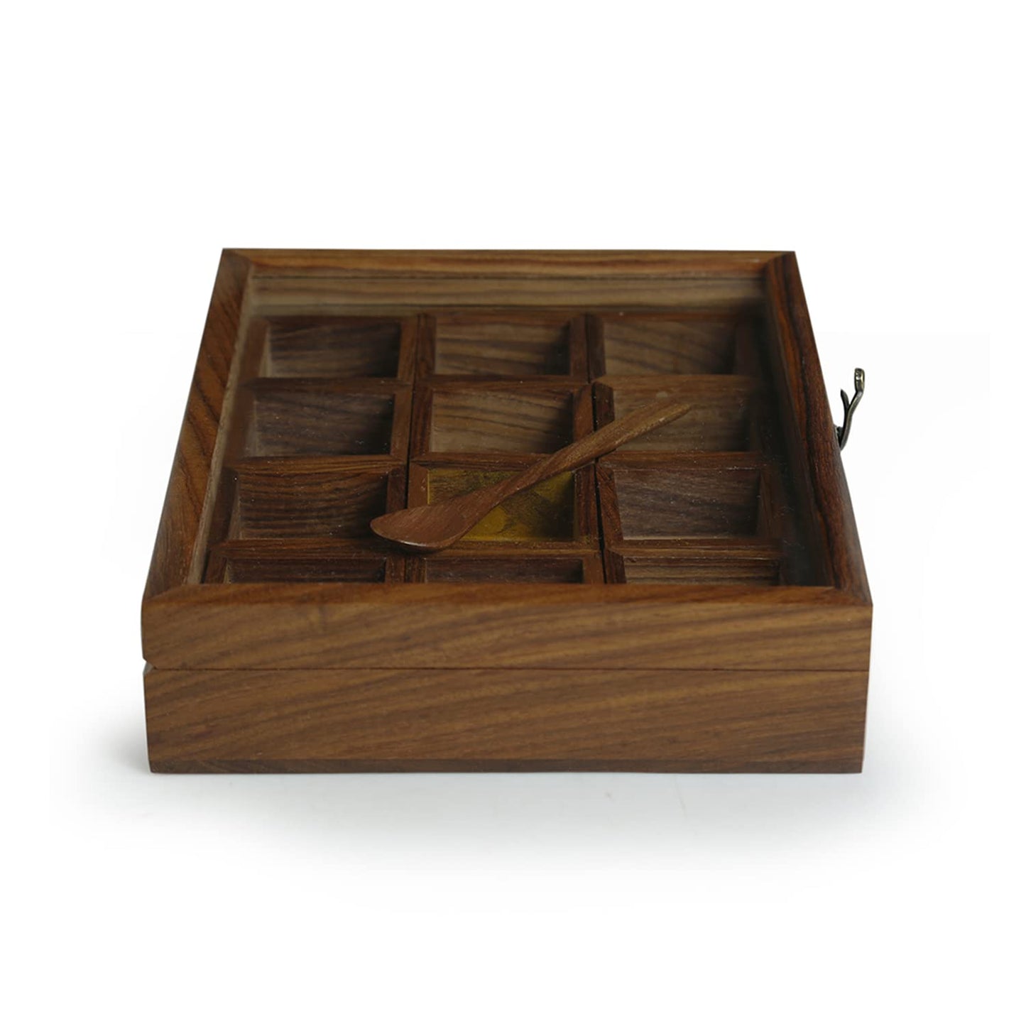 Udaipur Handicrafts Spice Box for Kitchen (12 Detachable Conatiners, Each Container : 45 gram) |Masala Container Dabba Spice Box Wooden Namak Dani for Kitchen Masala Dani Box